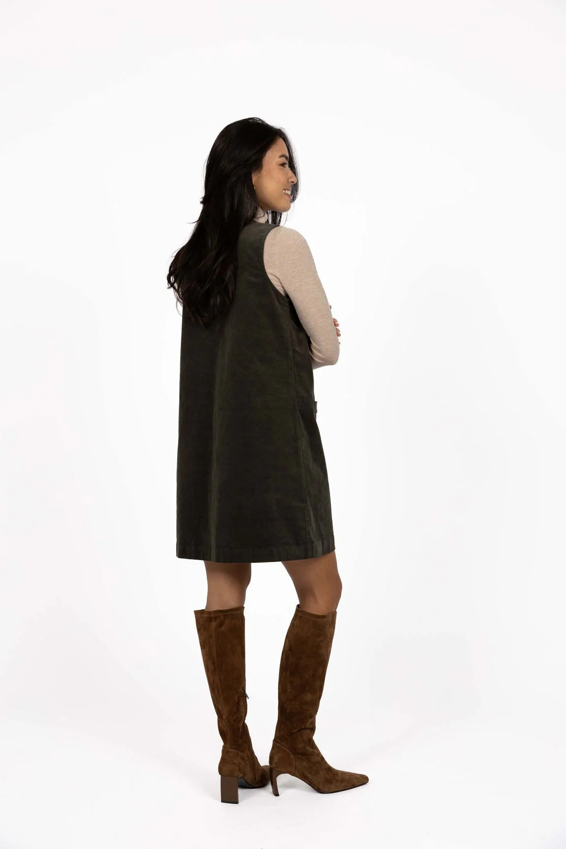 Nova Cord Dress - Khaki