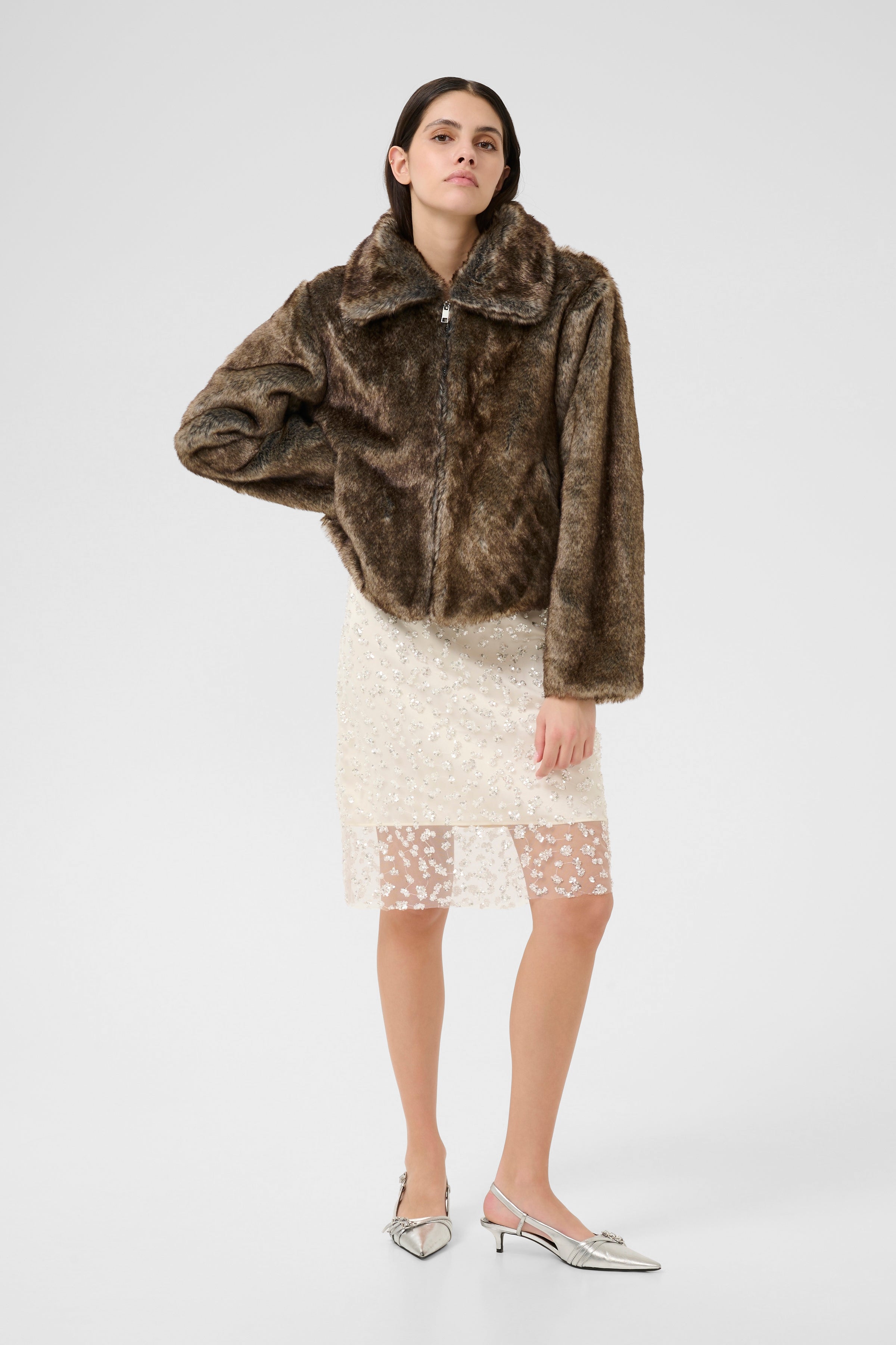 Carol Fur Jacket - Falcon