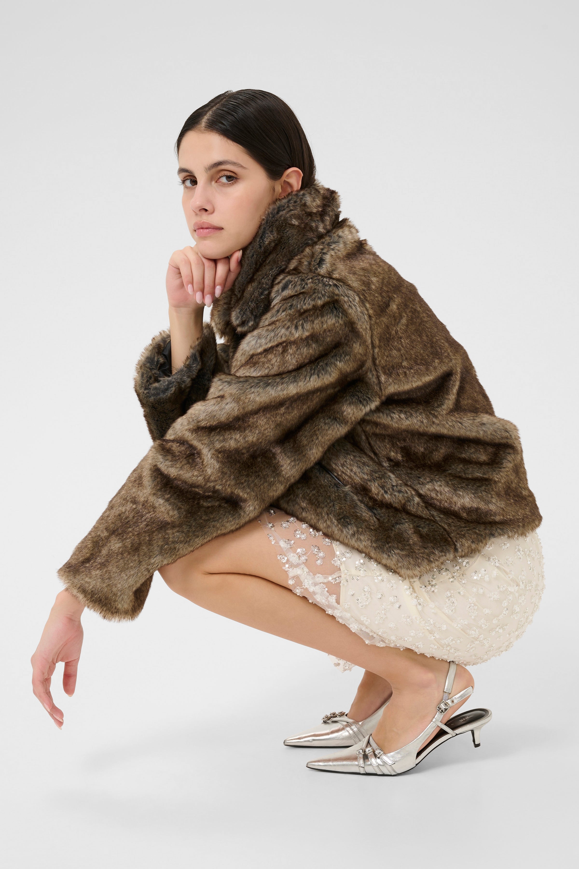 Carol Fur Jacket - Falcon
