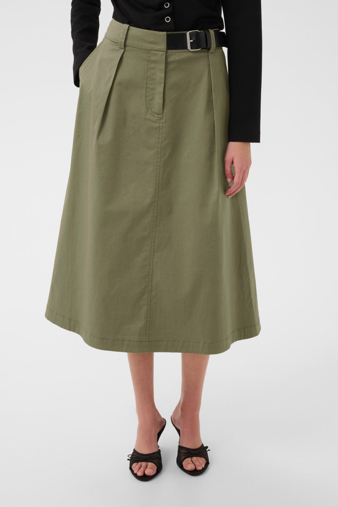 Karen by Simonsen Egina Midi Skirt - Deep Lichen Green