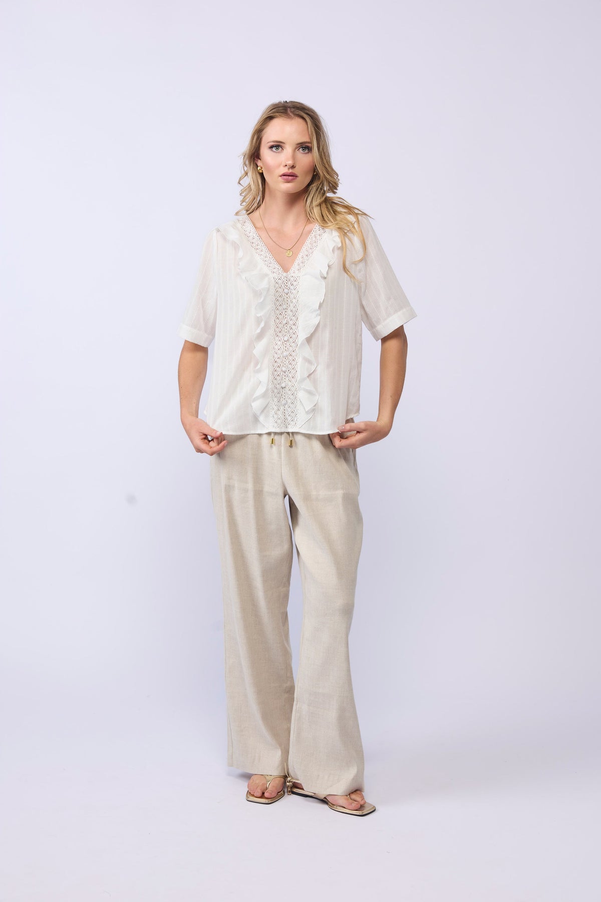 Drama the Label Lake Pant - Natural Linen