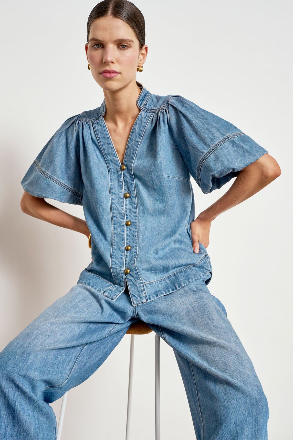 Zoe Kratzmann Magnify Top - Mid Wash Denim