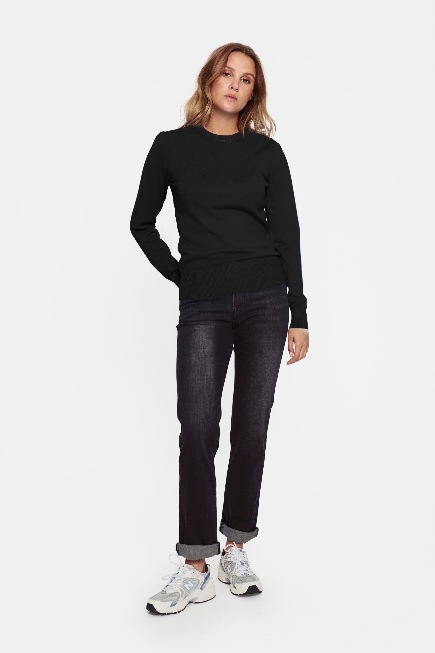Mila Long Sleeve Pullover - Black