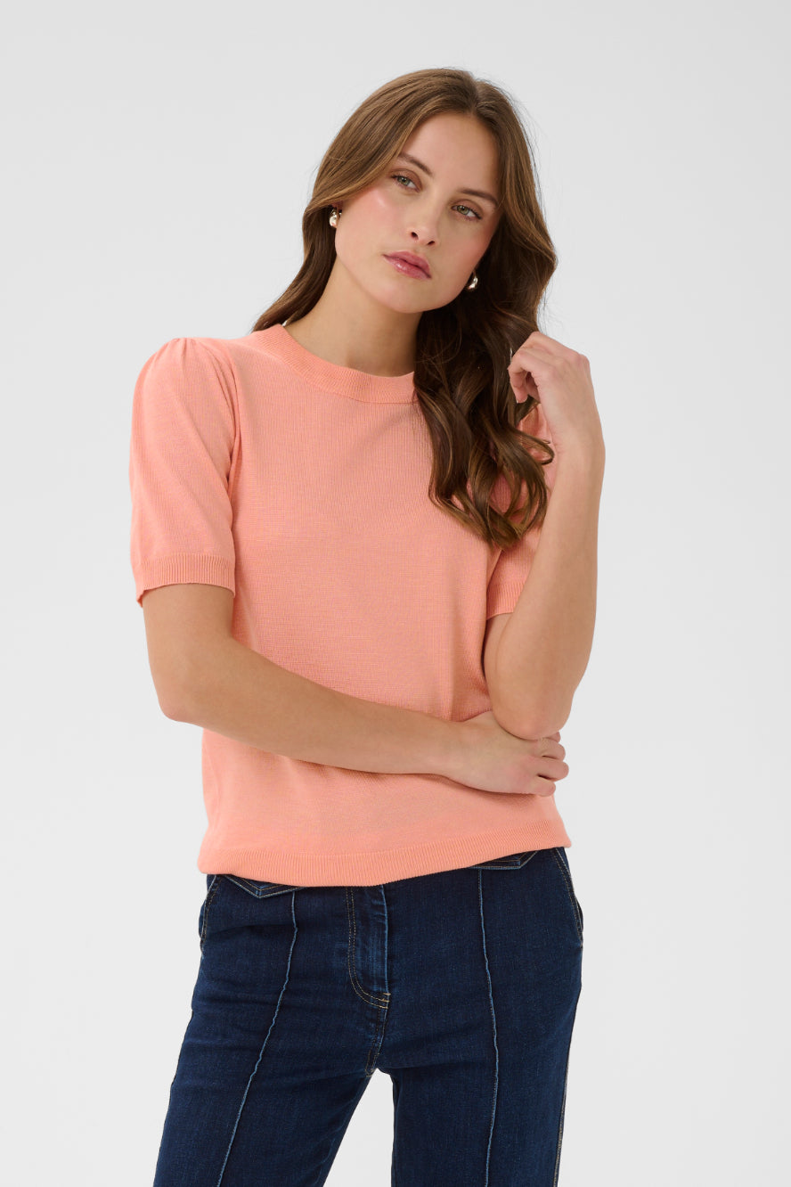 Saint Tropez Mila Short Sleeve Knit - Blooming Dahlia