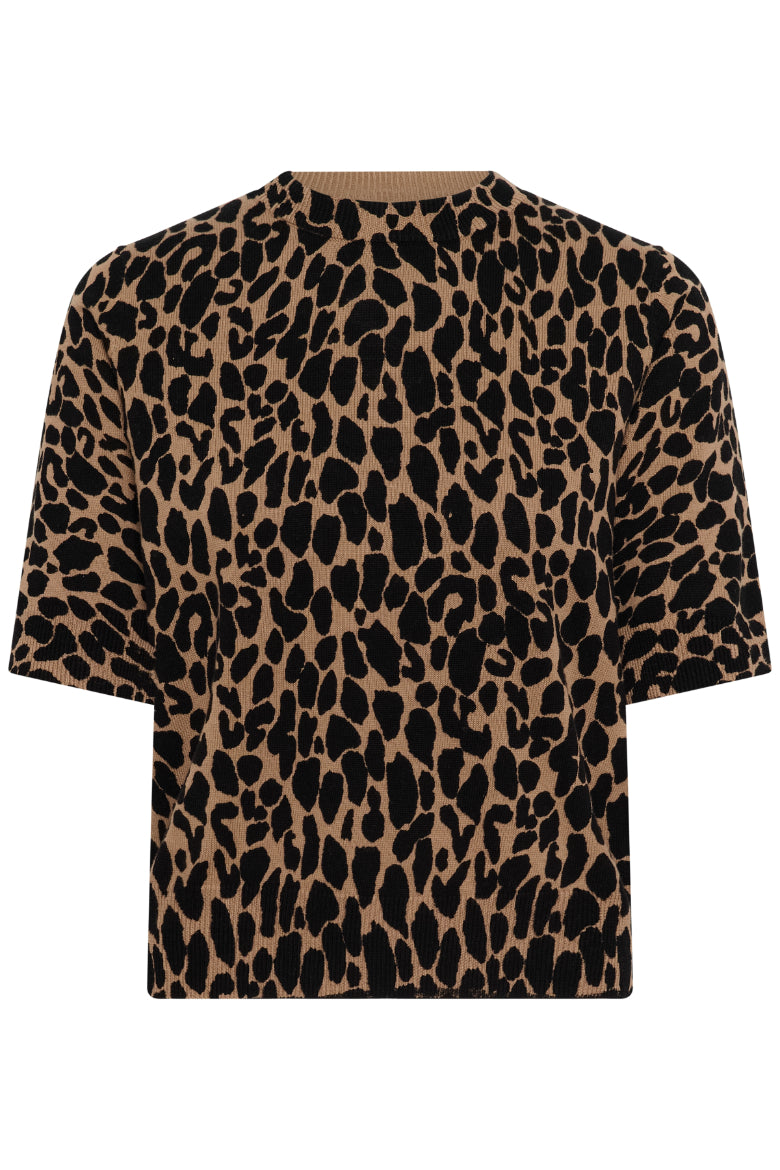 Paloma Short Sleeve Pullover – Tiger's Eye Spotty Leopard