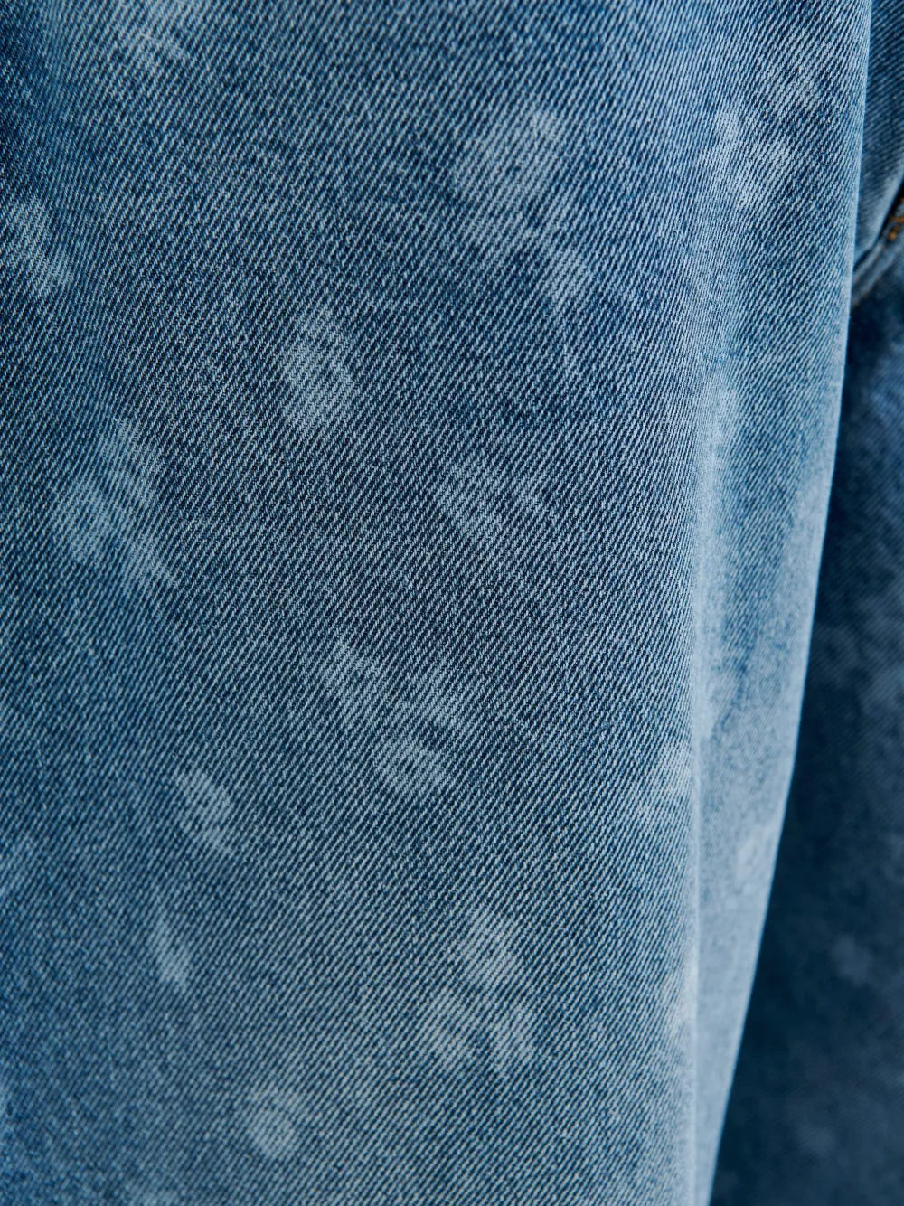 Blue Floral Print Barrel Leg Cropped Jeans