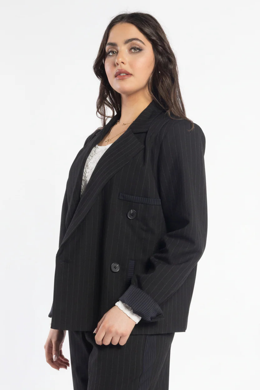 Espresso Blazer - Noir Stripe