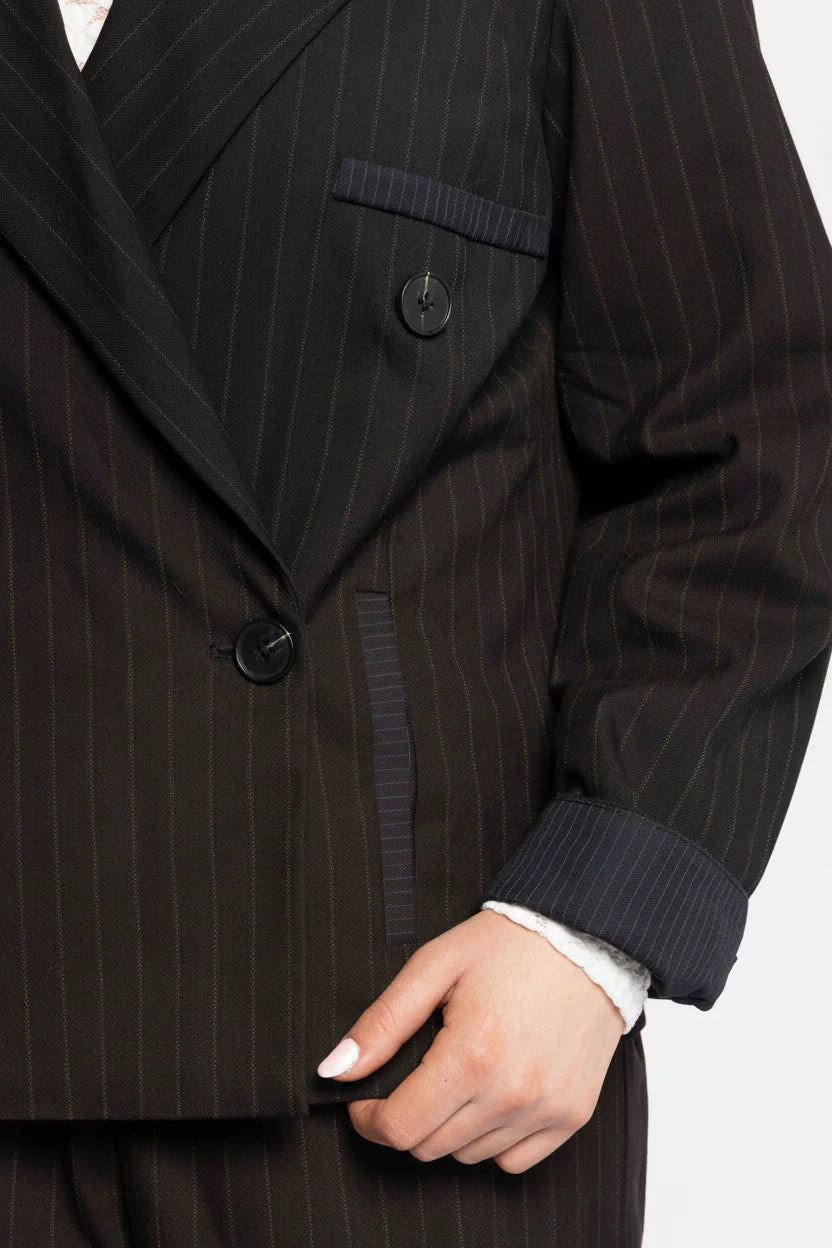 Espresso Blazer - Noir Stripe