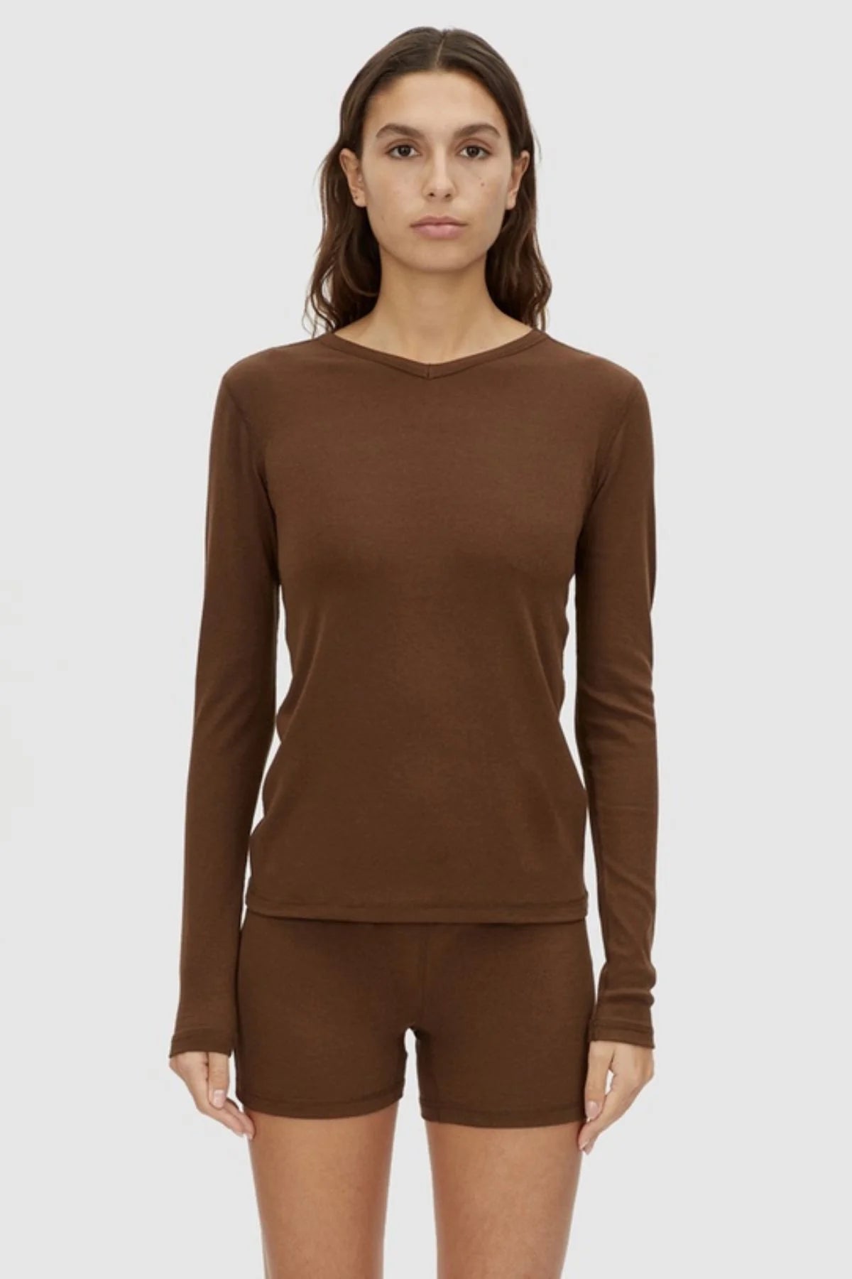Amara Long Sleeve Tee - Chocolate