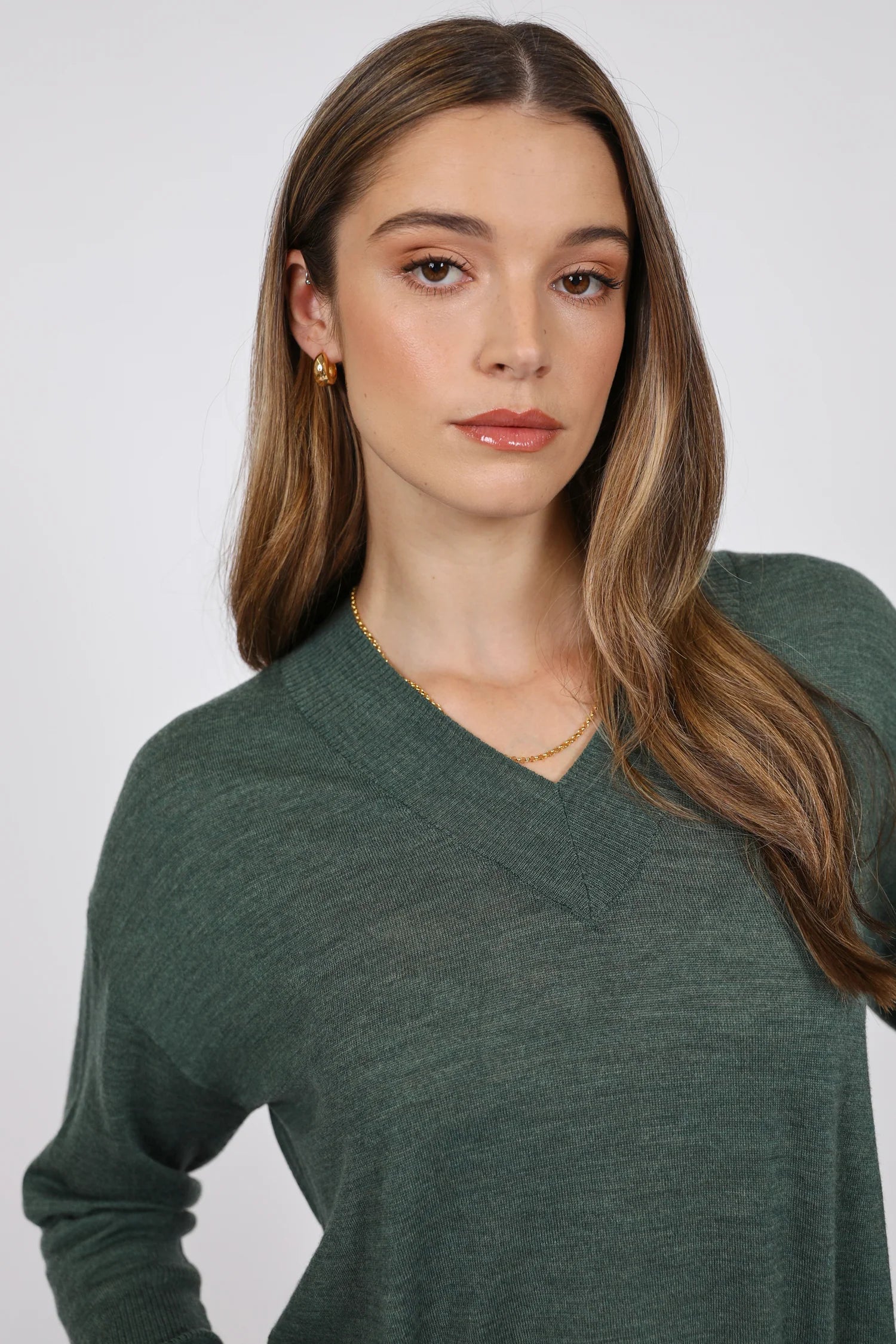 Alto Merino Wide V Neck - Forest