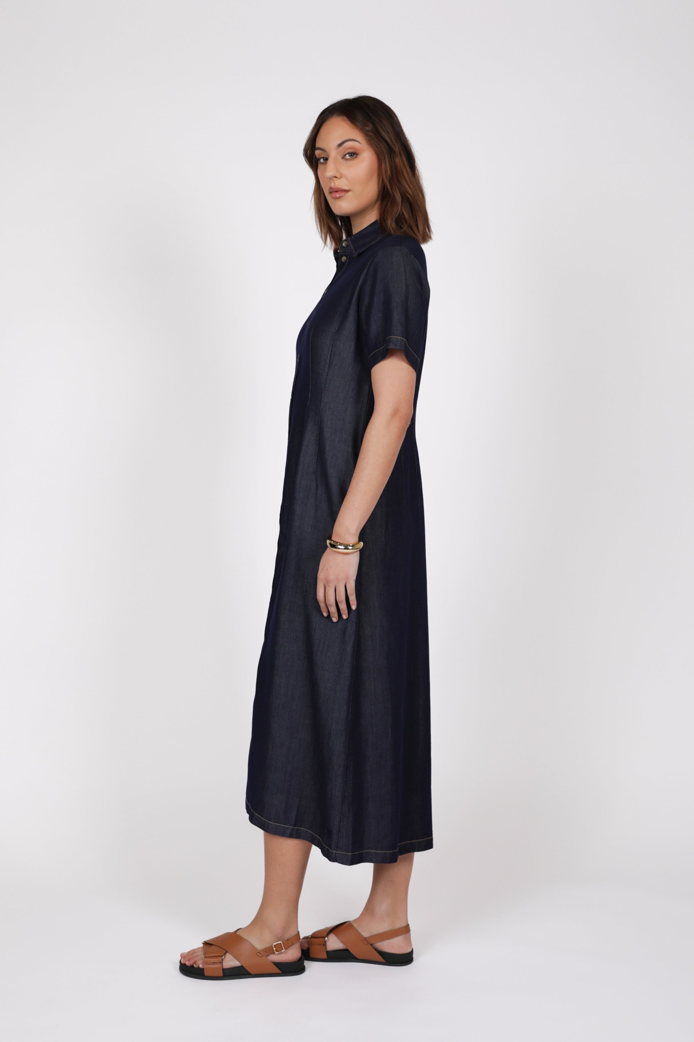 Marlow Axis Shirt Dress - Indigo