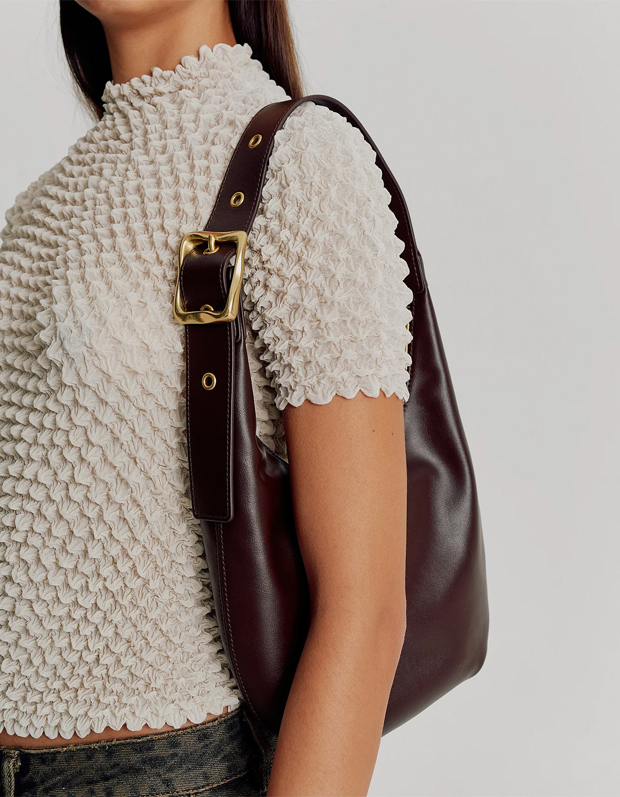 Brie Leon Everyday Croissant Bag - Chocolate