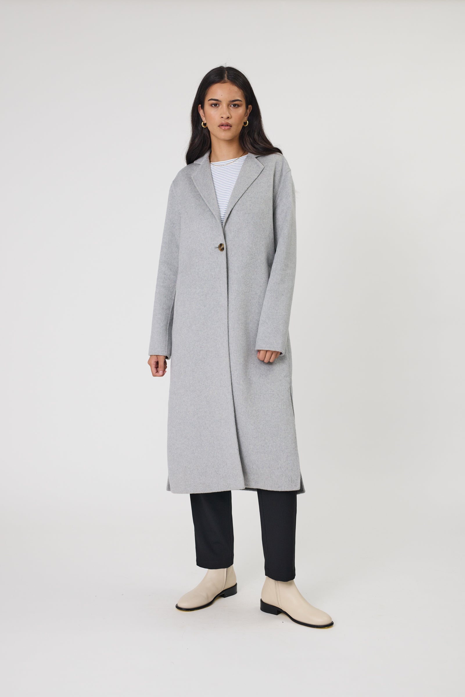 Marlow Blaze Wool Coat - Grey Marle