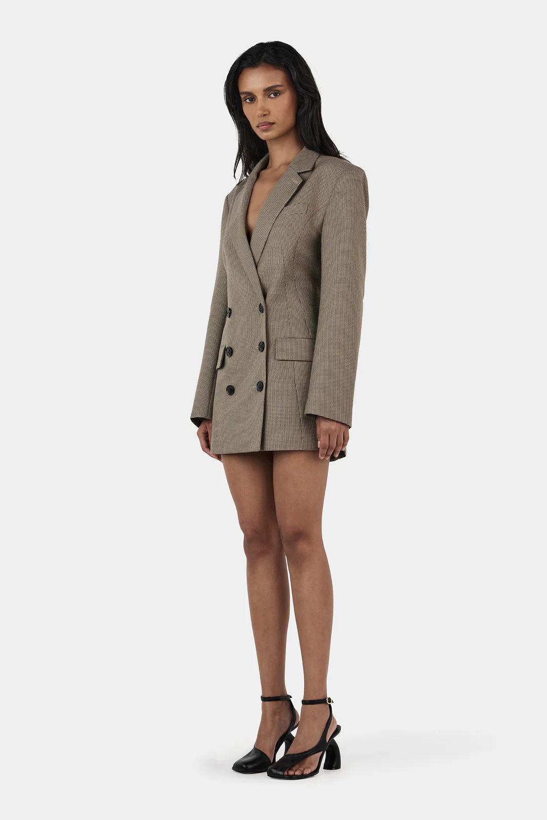 Callum Blazer Dress - Chestnut Check
