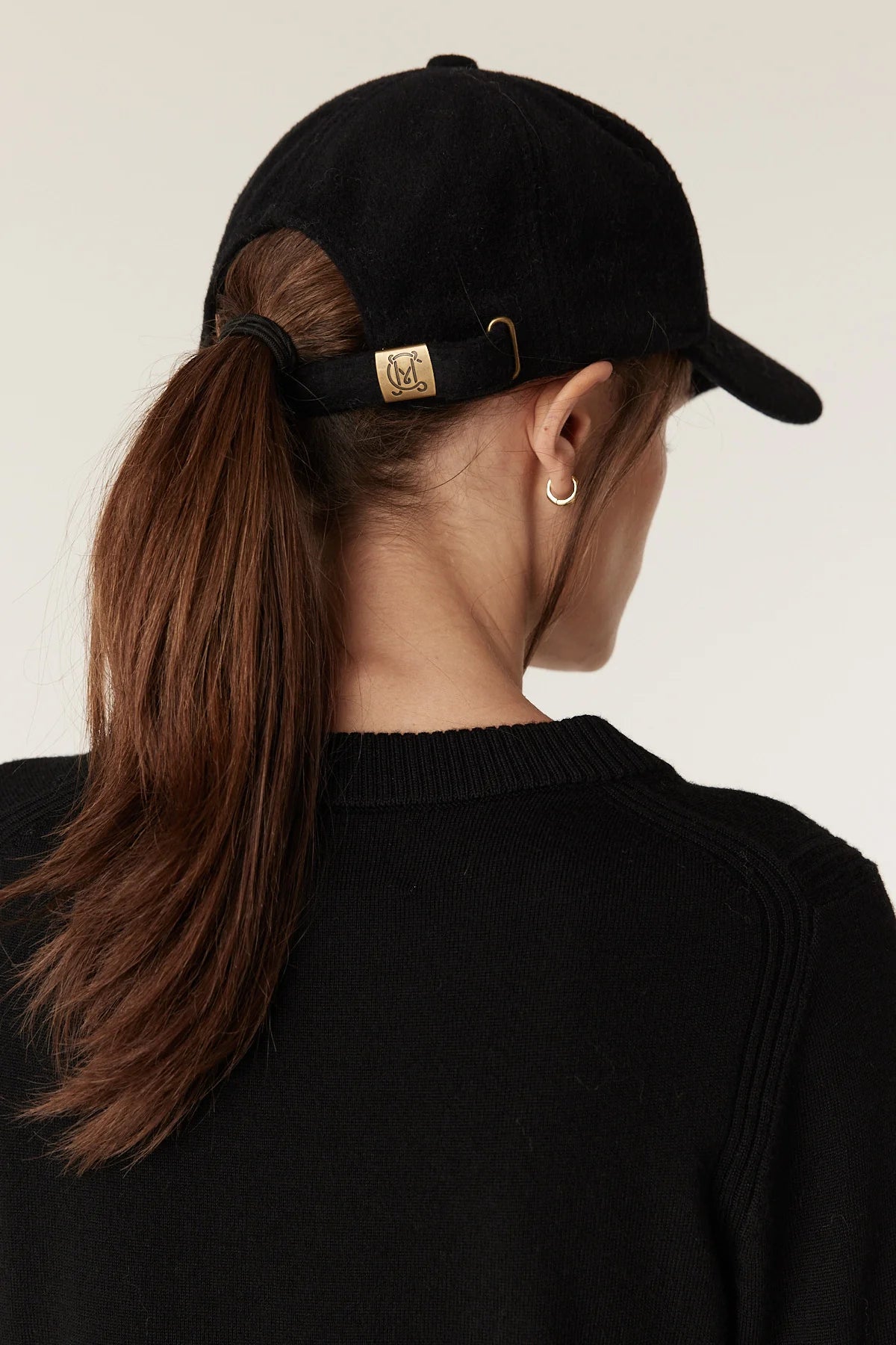 Wool Cashmere Cap - Black