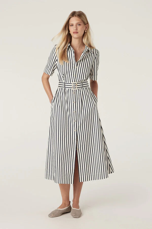 Lina Stripe Shirt Dress