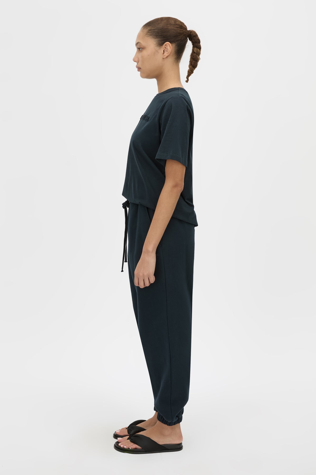 CAMILLA AND MARC Tia Flocking Logo Tee Deep Ink