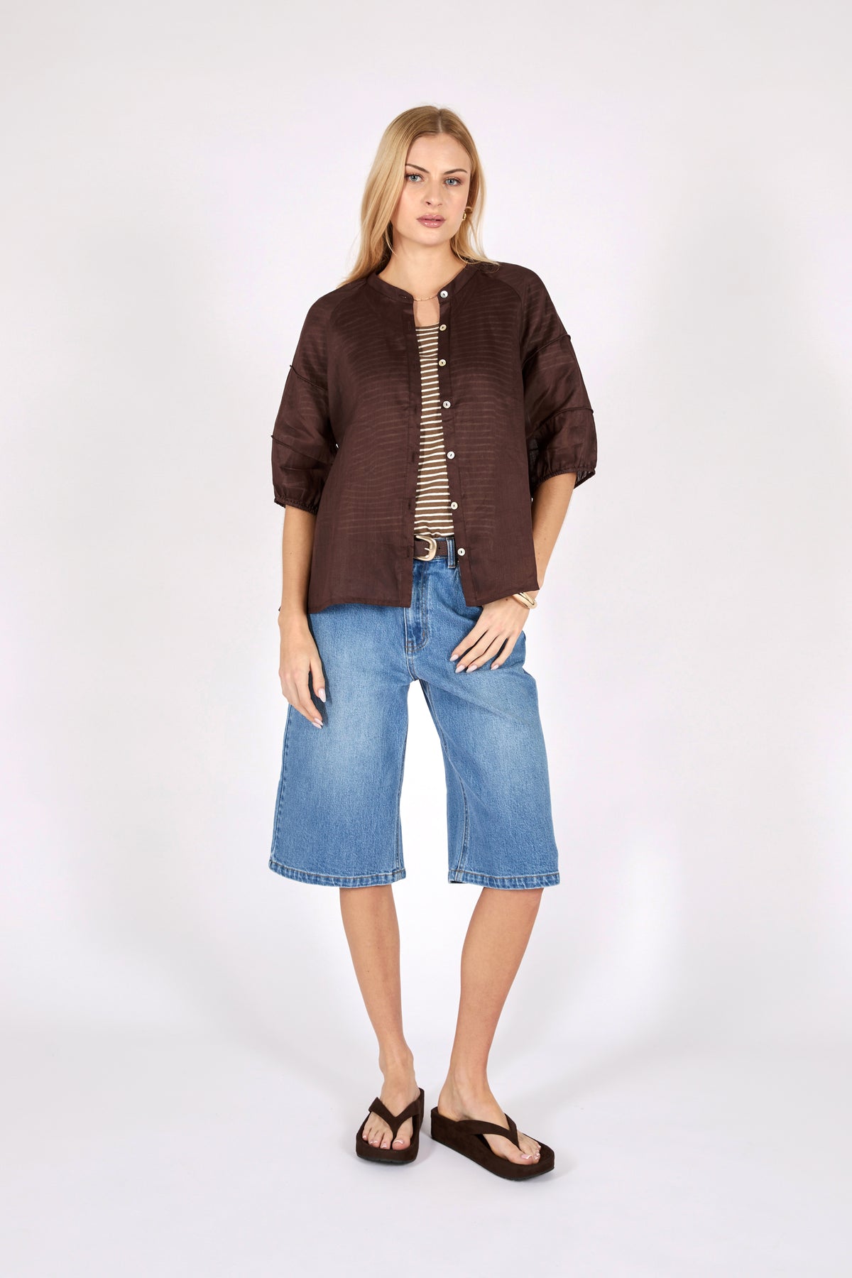 Marlow Cabana Blouse - Choc