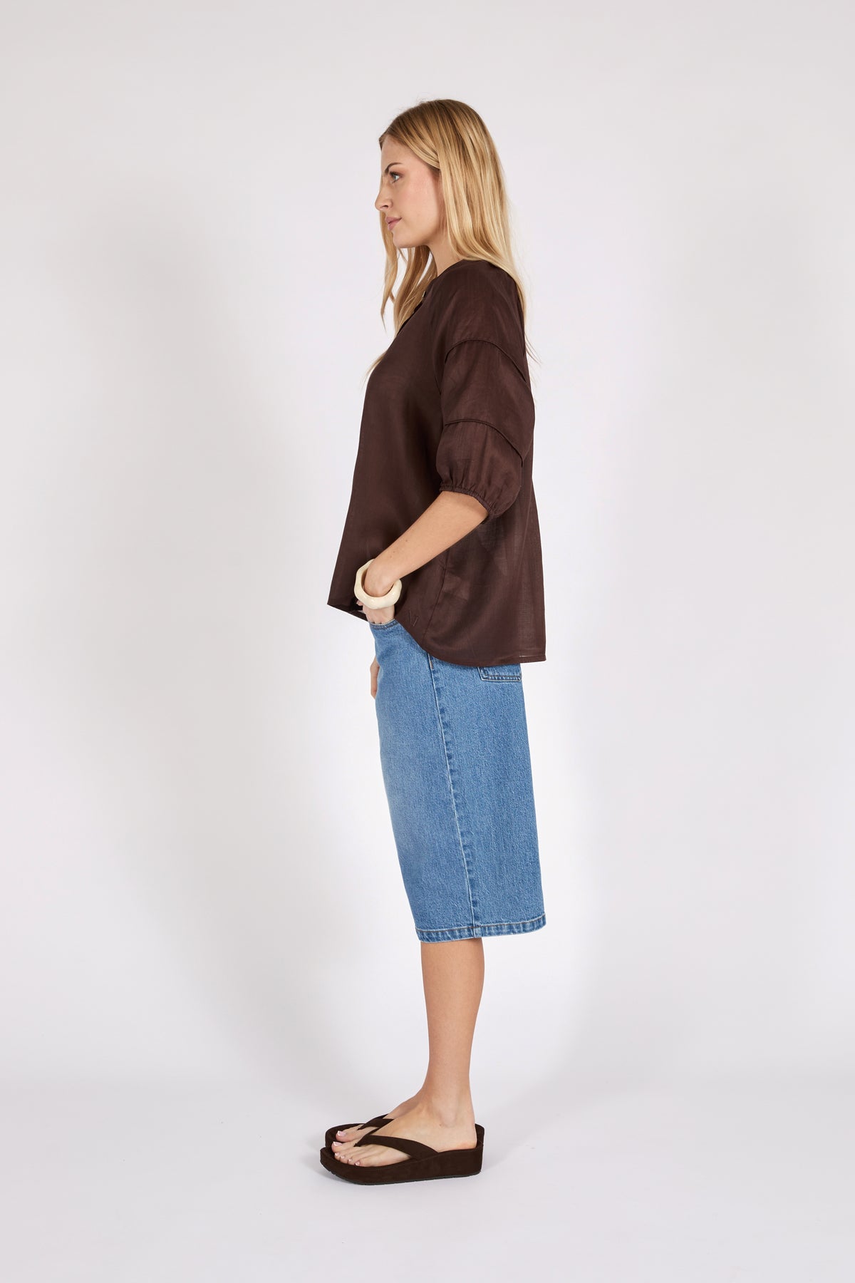 Marlow Cabana Blouse - Choc