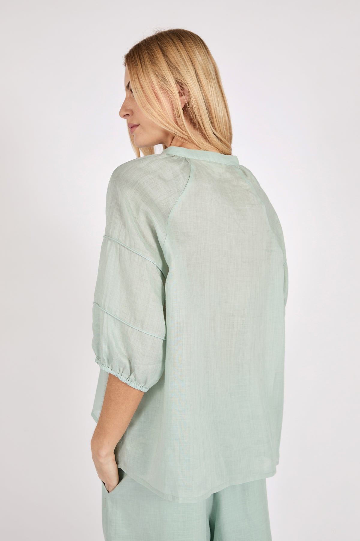Marlow Cabana Blouse - Mint