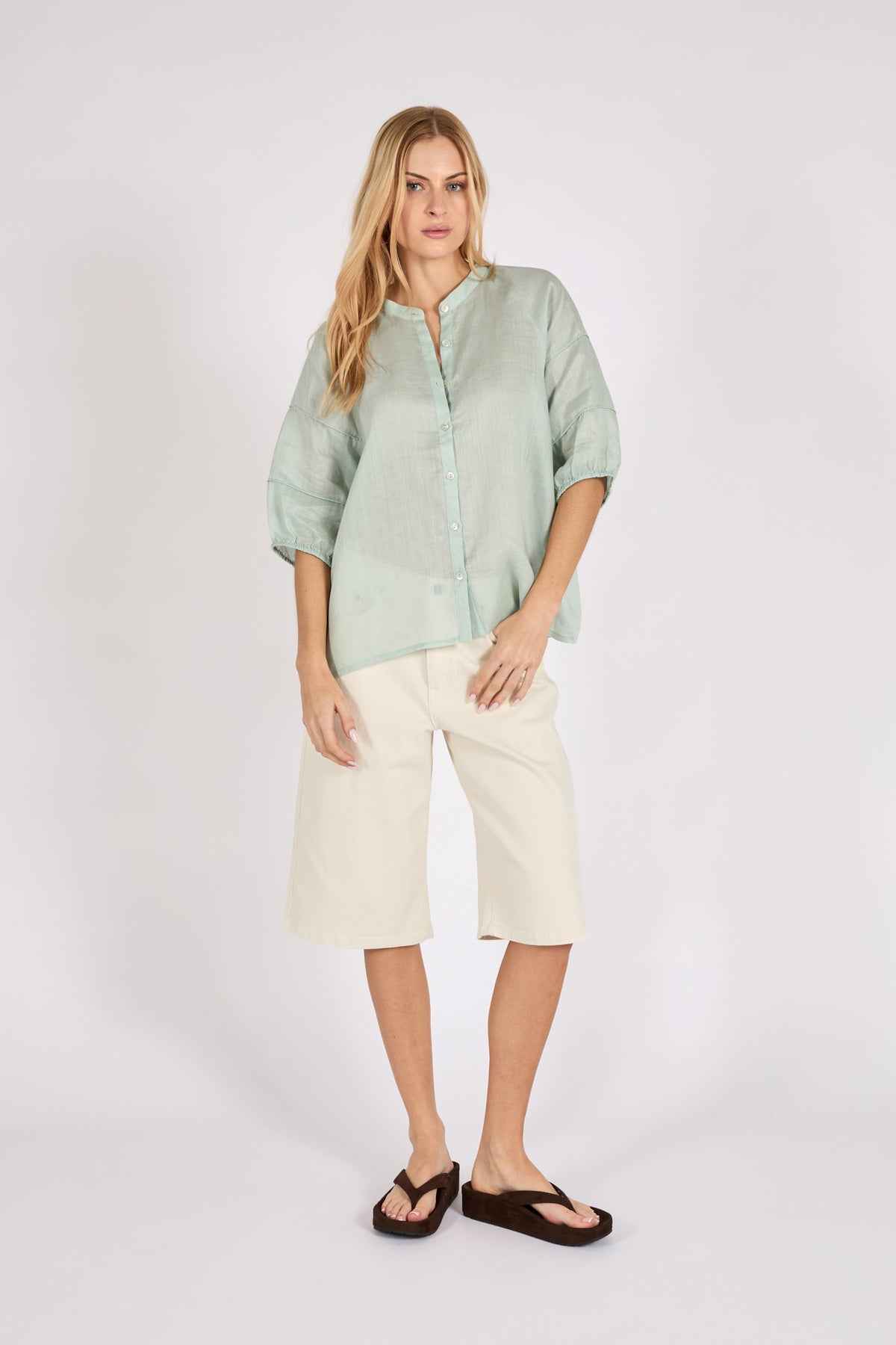 Marlow Cabana Blouse - Mint