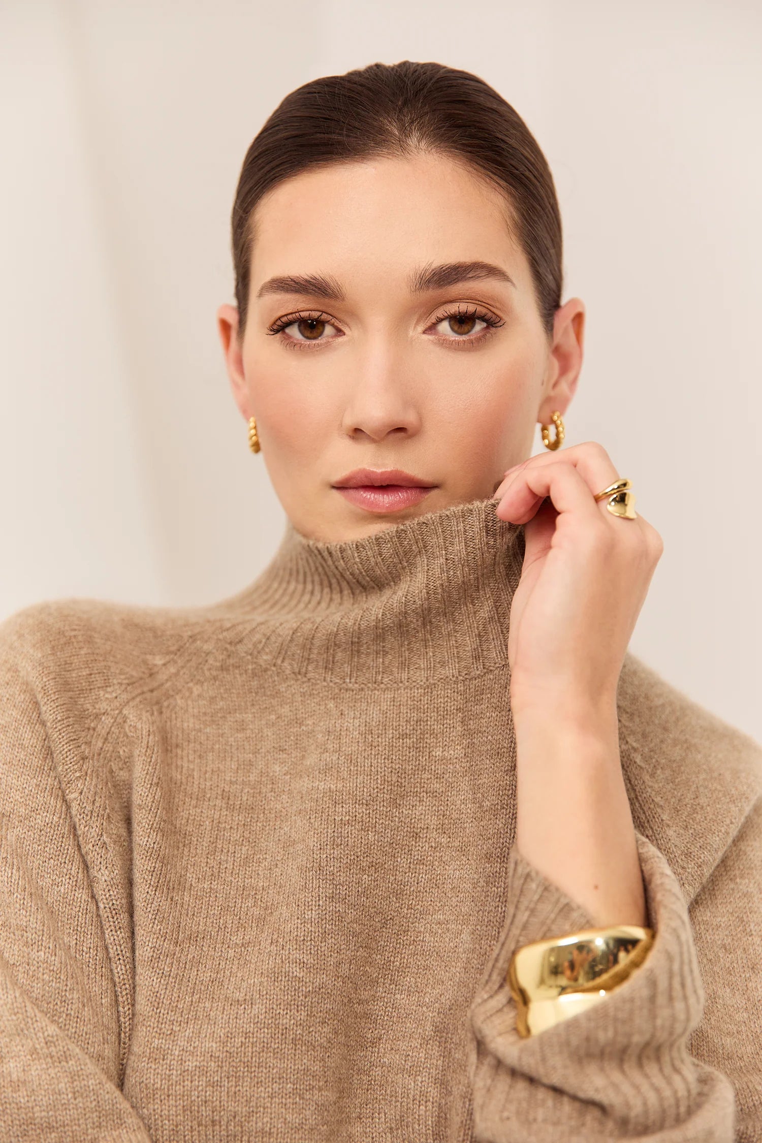 Cashmere Funnel Neck - Nutmeg