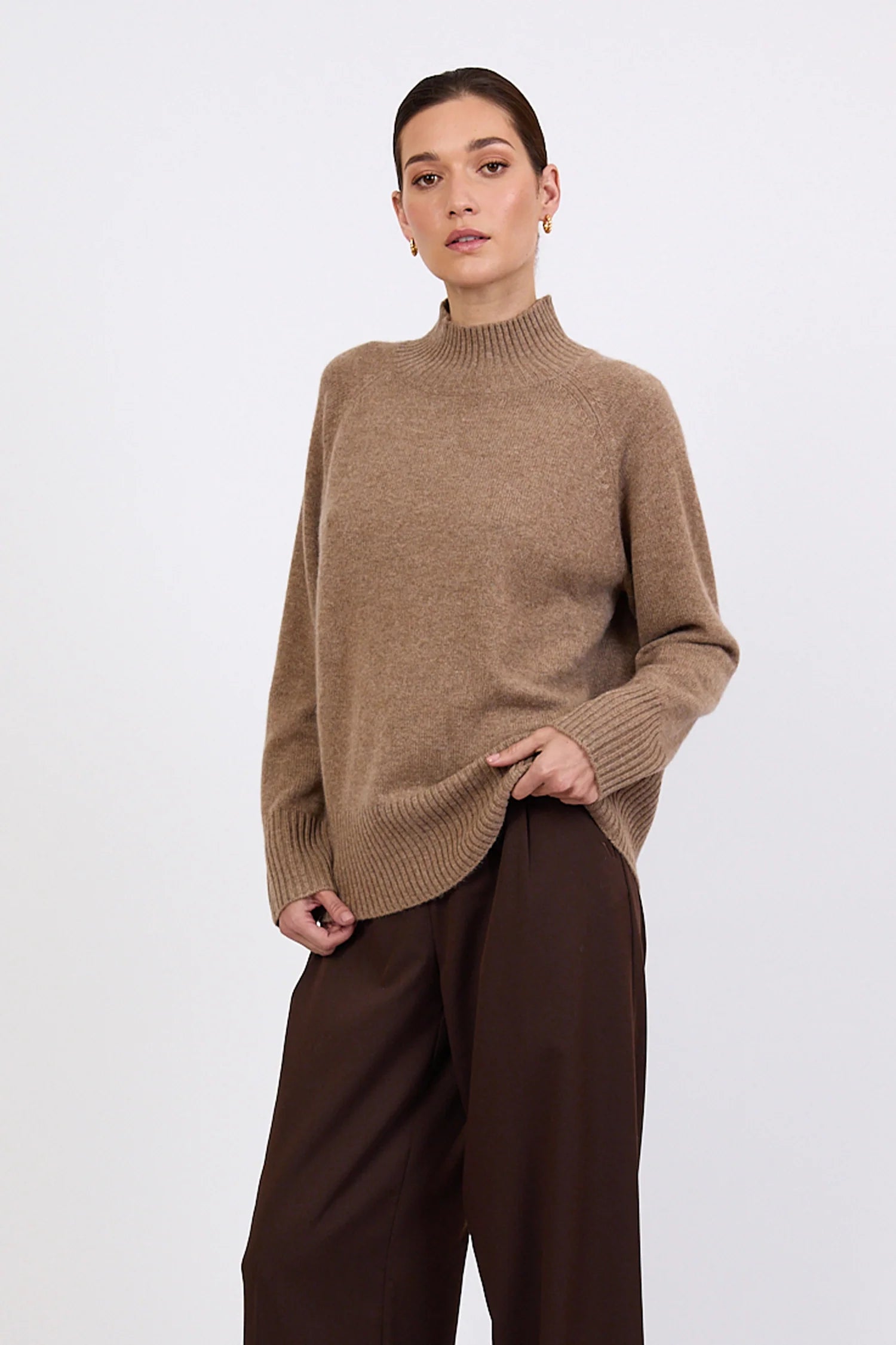 Cashmere Funnel Neck - Nutmeg