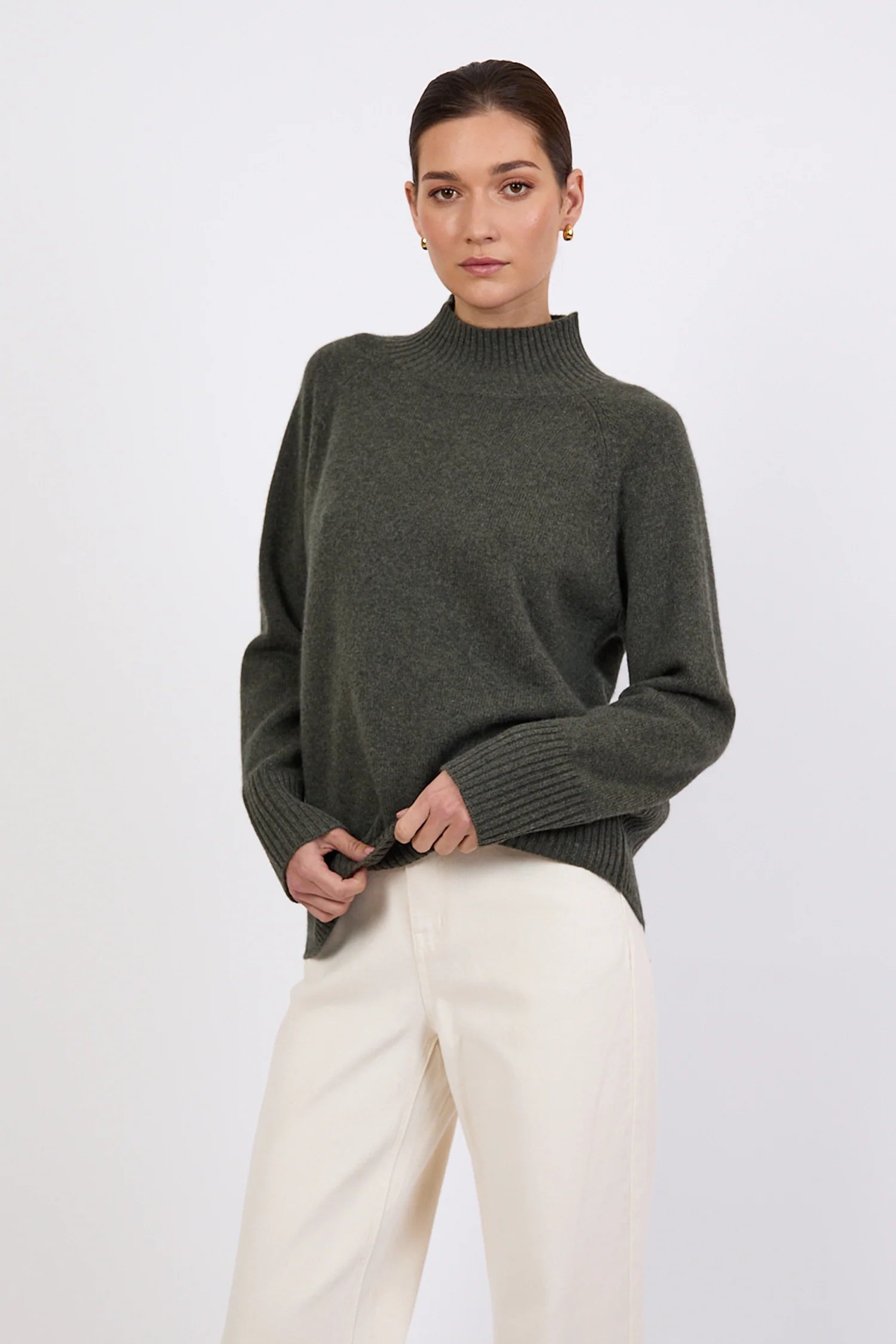 Cashmere Funnel Neck - Pine