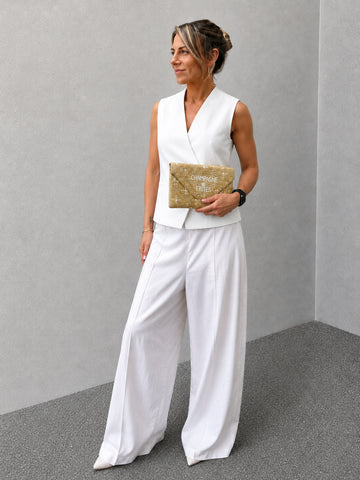 Dark Hampton Champagne et Frites Beaded Bag