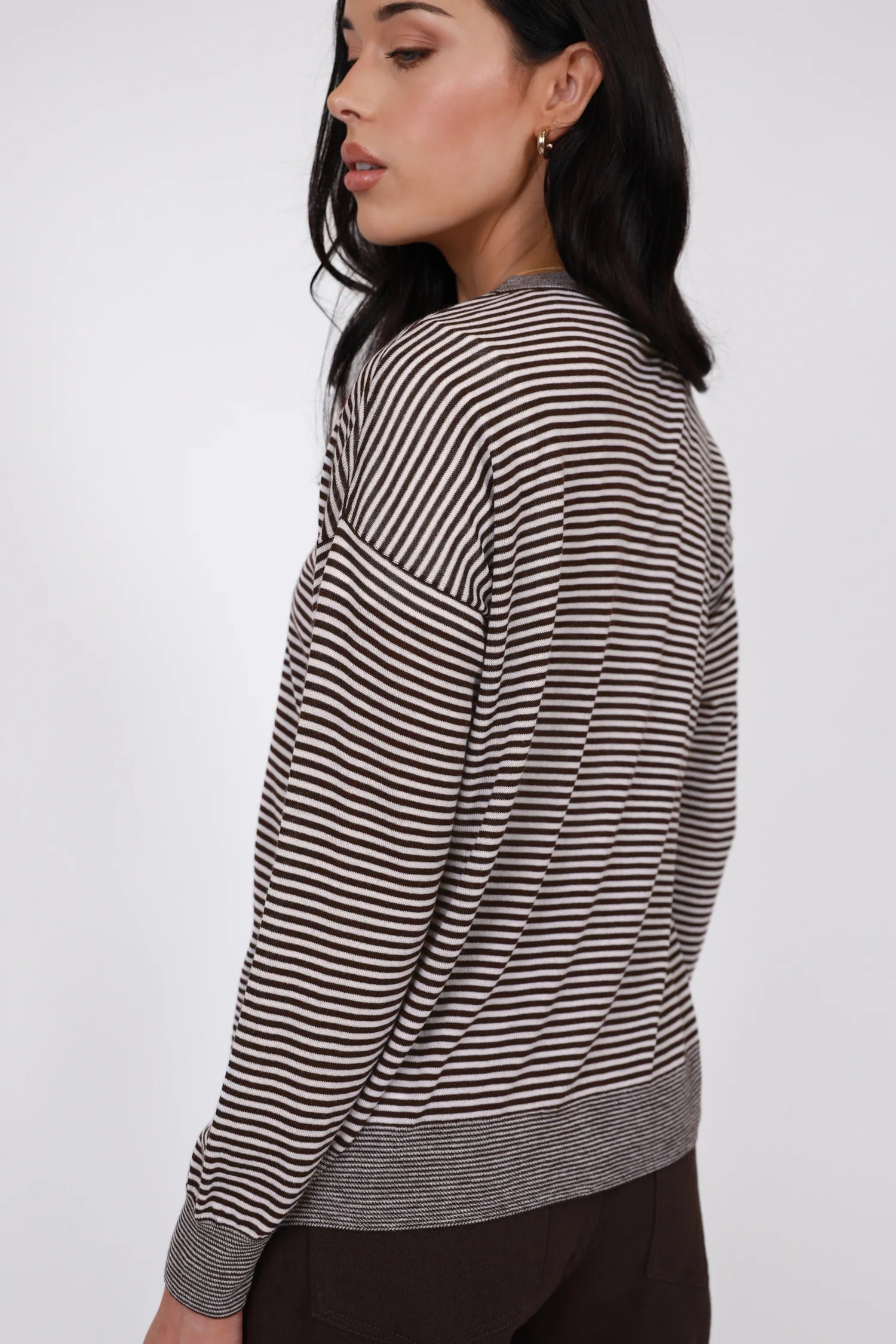 Marlow Collage Merino Cardigan - Java Stripe