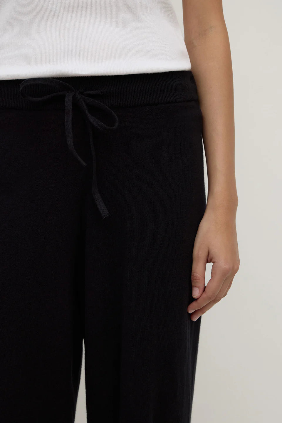 Cotton Cashmere Lounge Pant - Black