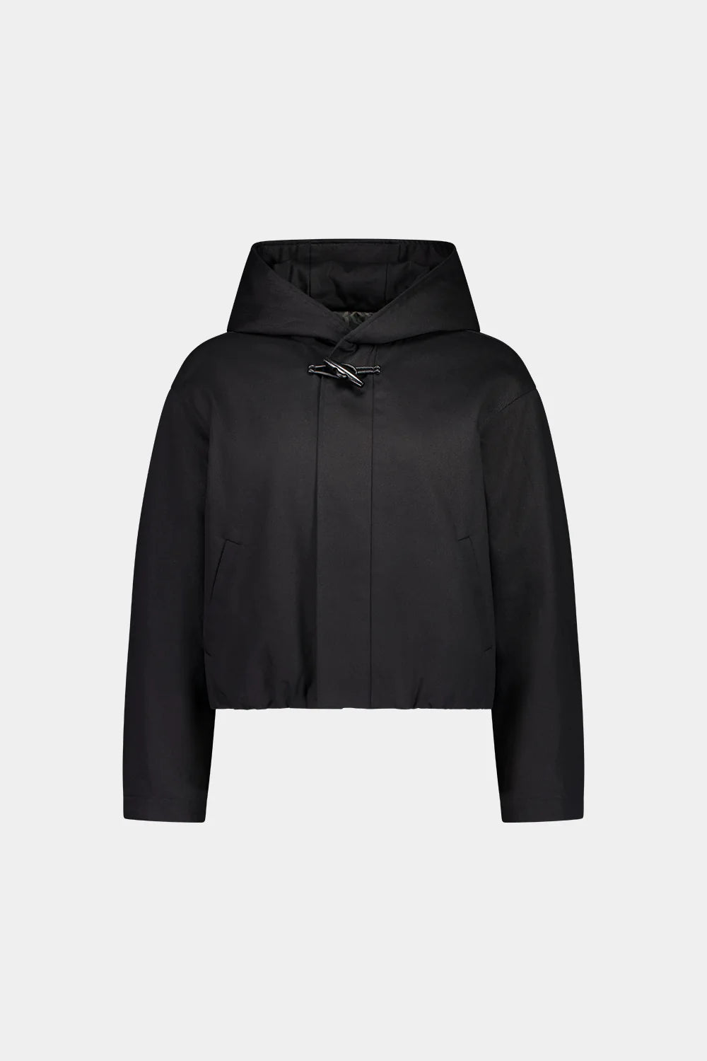 Cropped Cotton Drill Jacket - Black