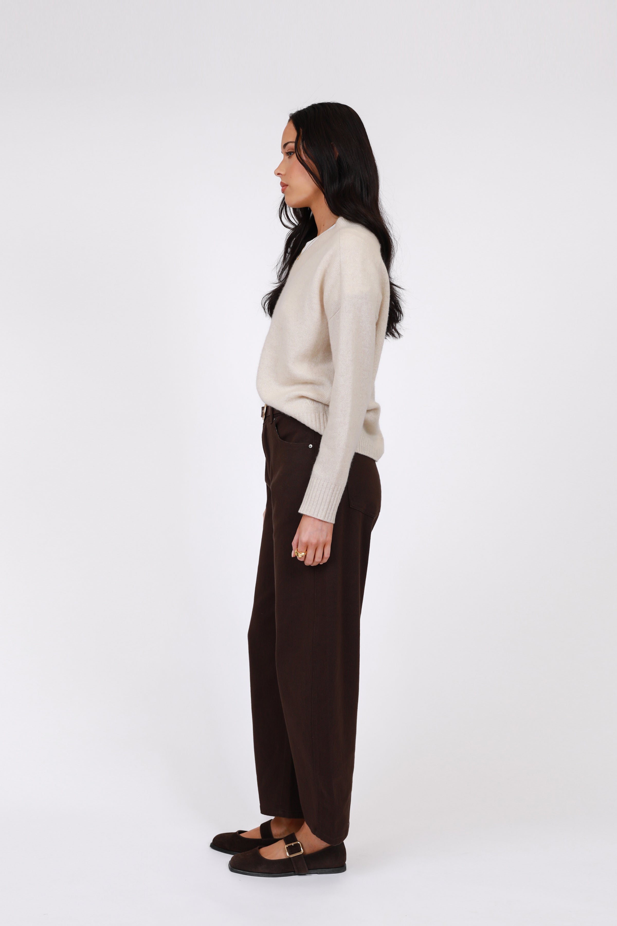 Marlow Curve Barrel Jean Chocolate