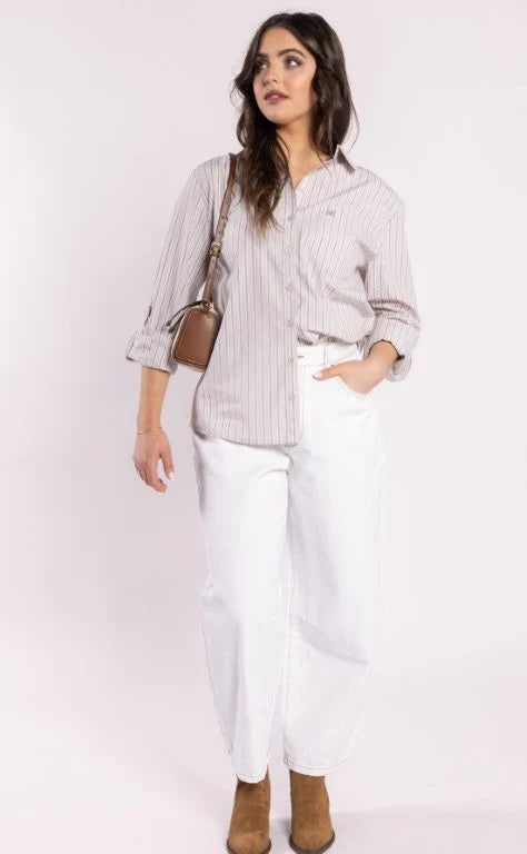Barrel Jean - White