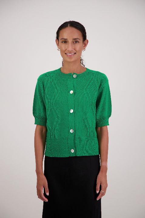 French Emerald Wool Cardigan