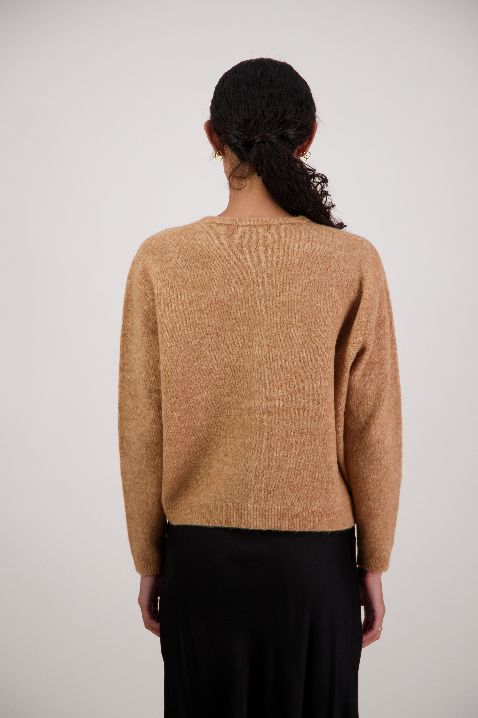 Frenchie Tan Knit Cardigan