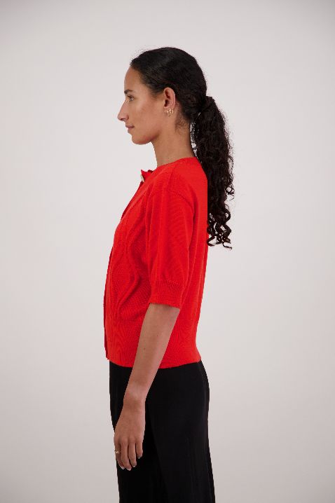 French Orange Wool Cardigan