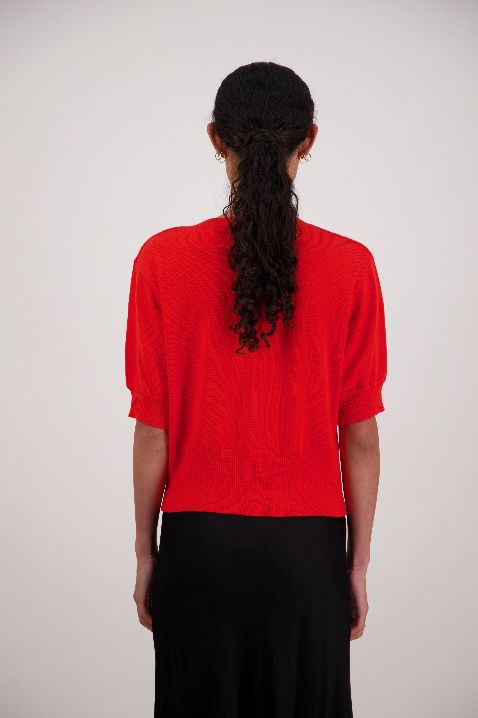 French Orange Wool Cardigan