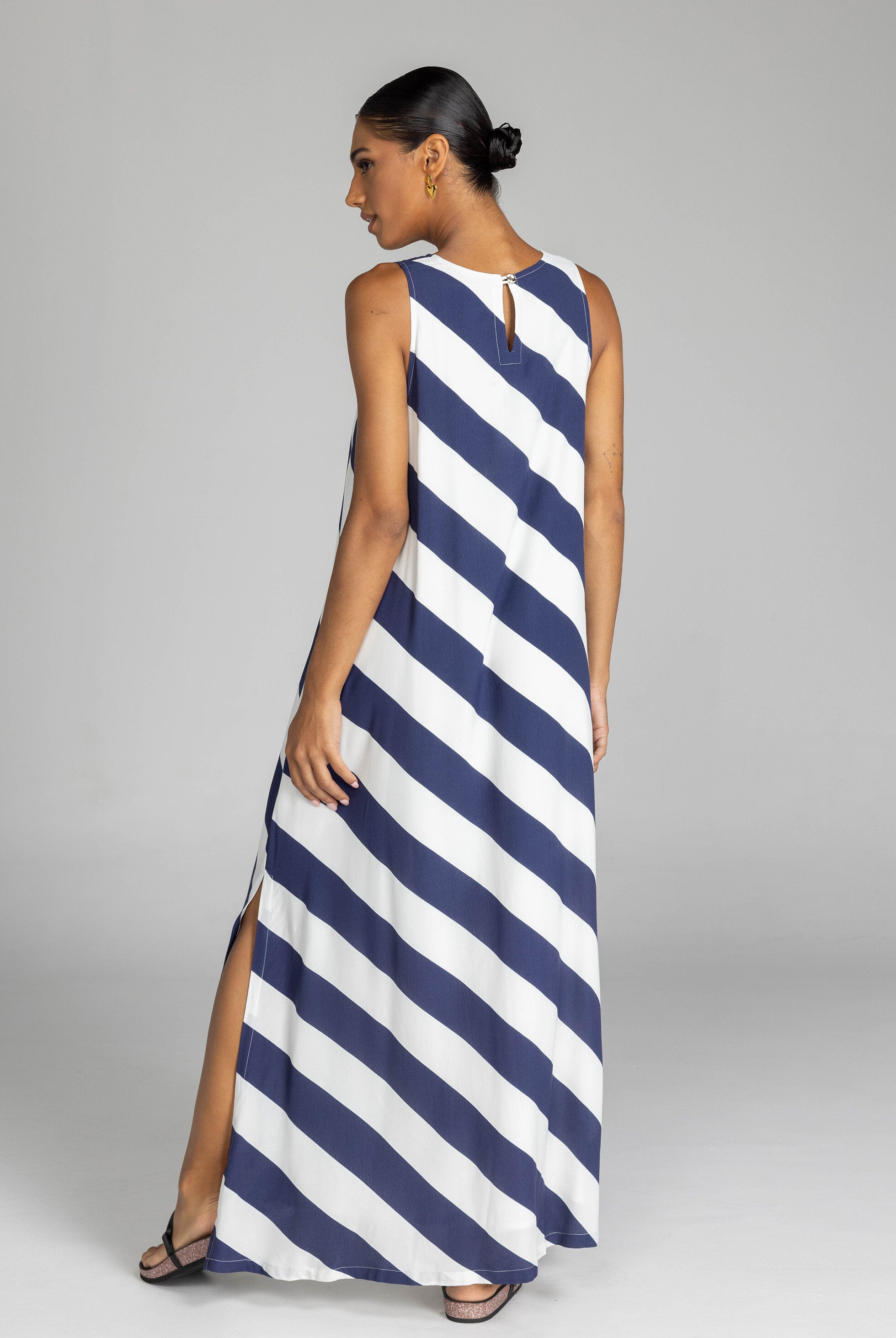 Finally Here Dress - Navy/White Stripe
