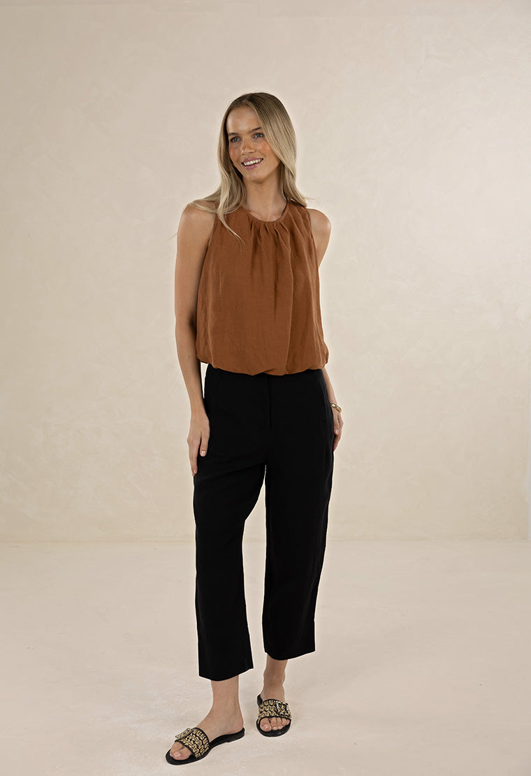 Humidity Samara Top - Tobacco