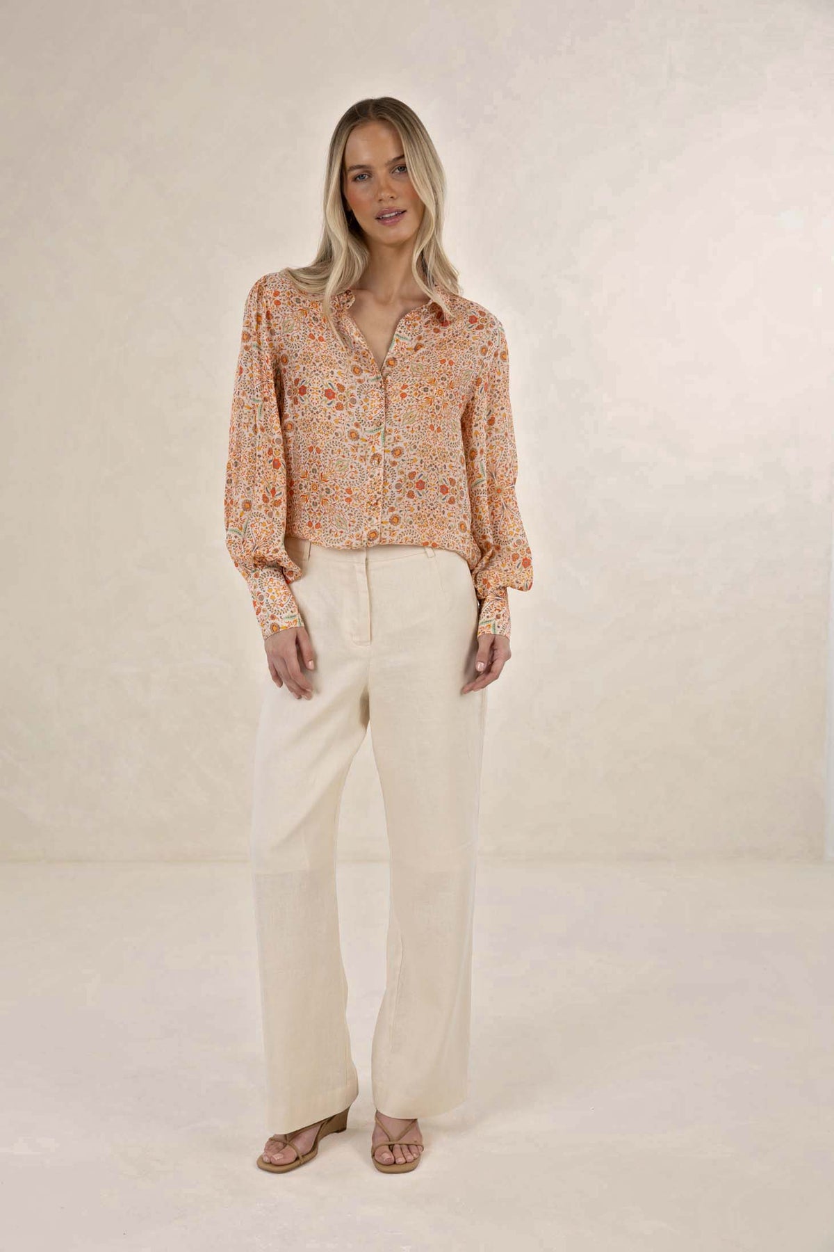 Humidity Ayla Blouse - Melon Print