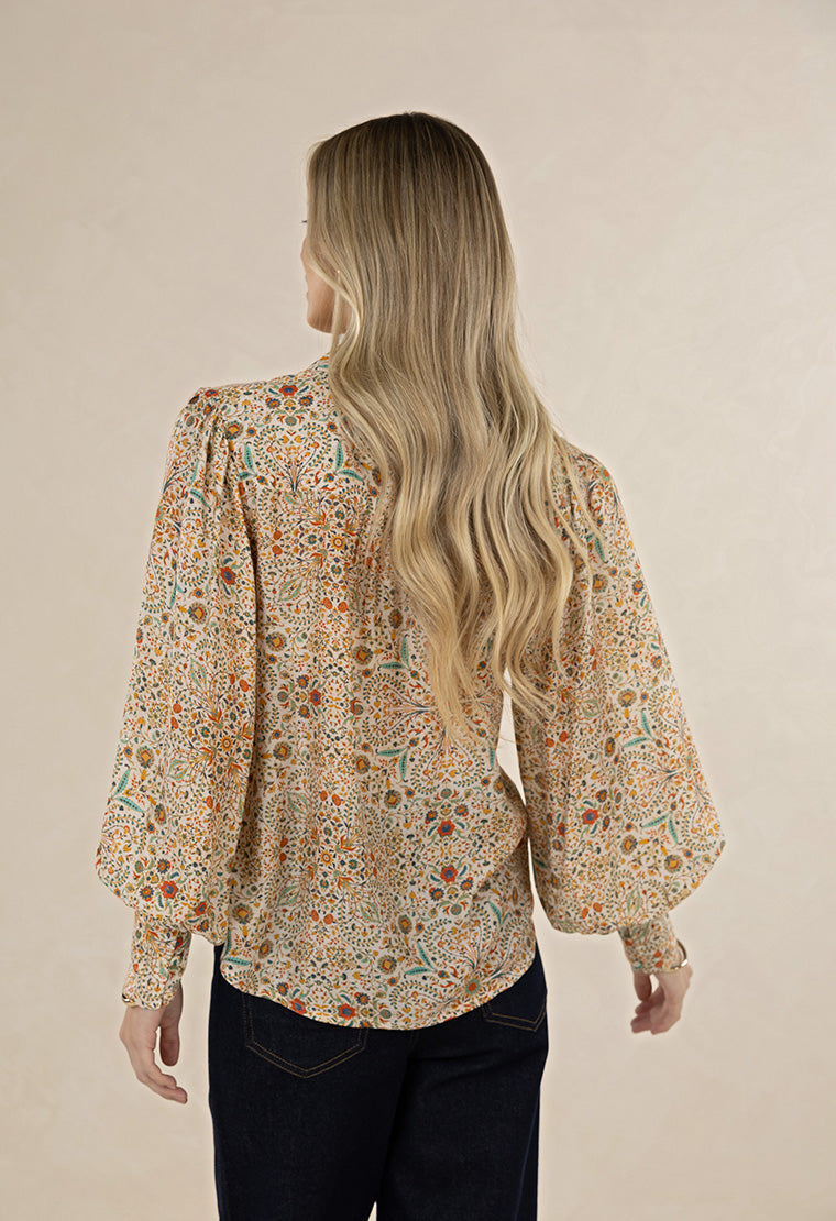 Humidity Ayla Blouse - Almond Print