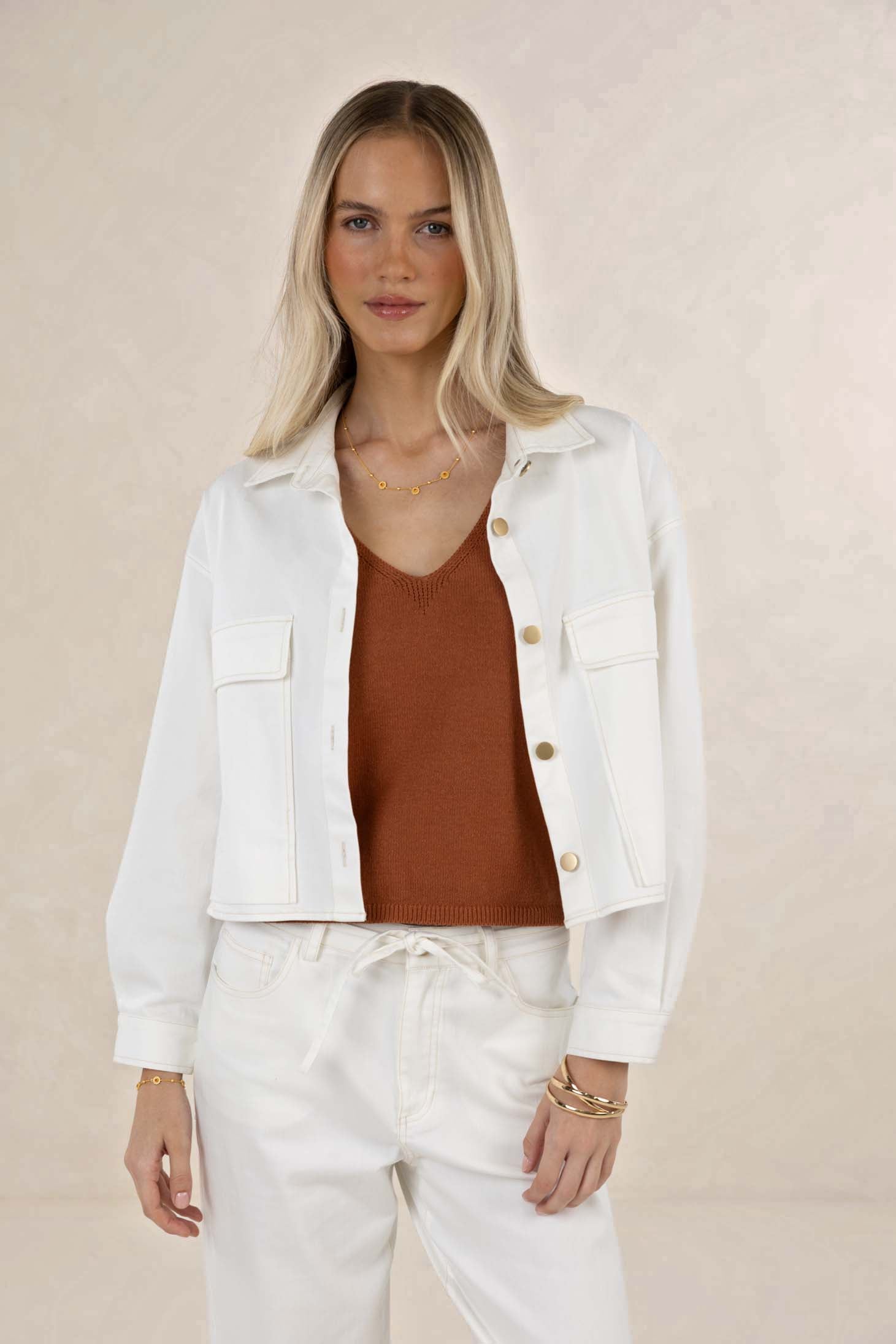 Humidity Ivy Denim Jacket - Ivory