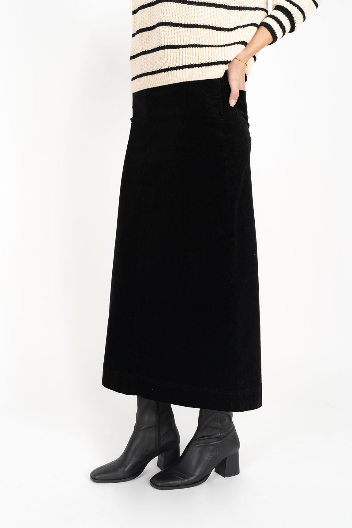 Humidity Billie Cord Skirt - Midnight