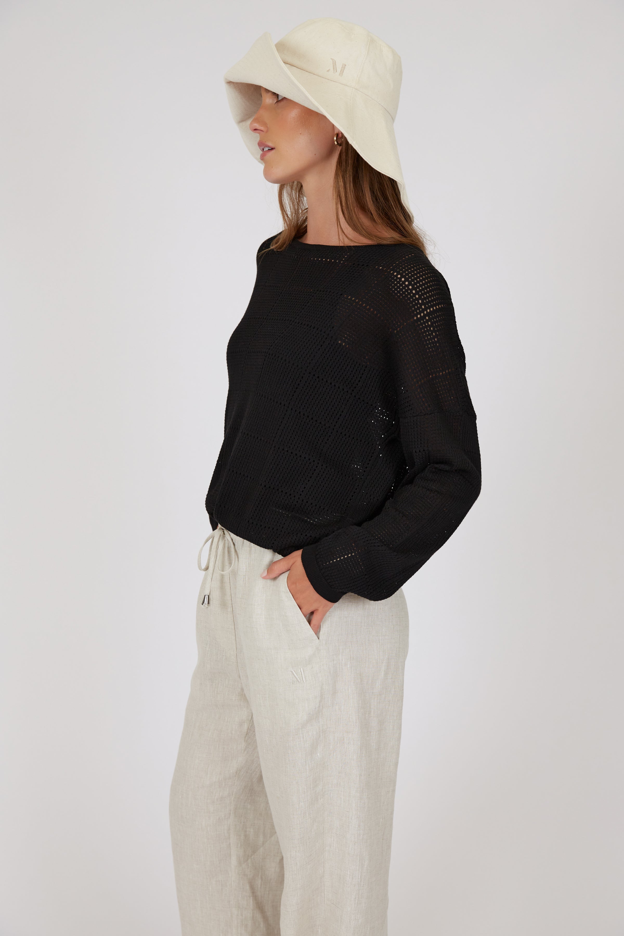 Halo Knit Long Sleeve - Black