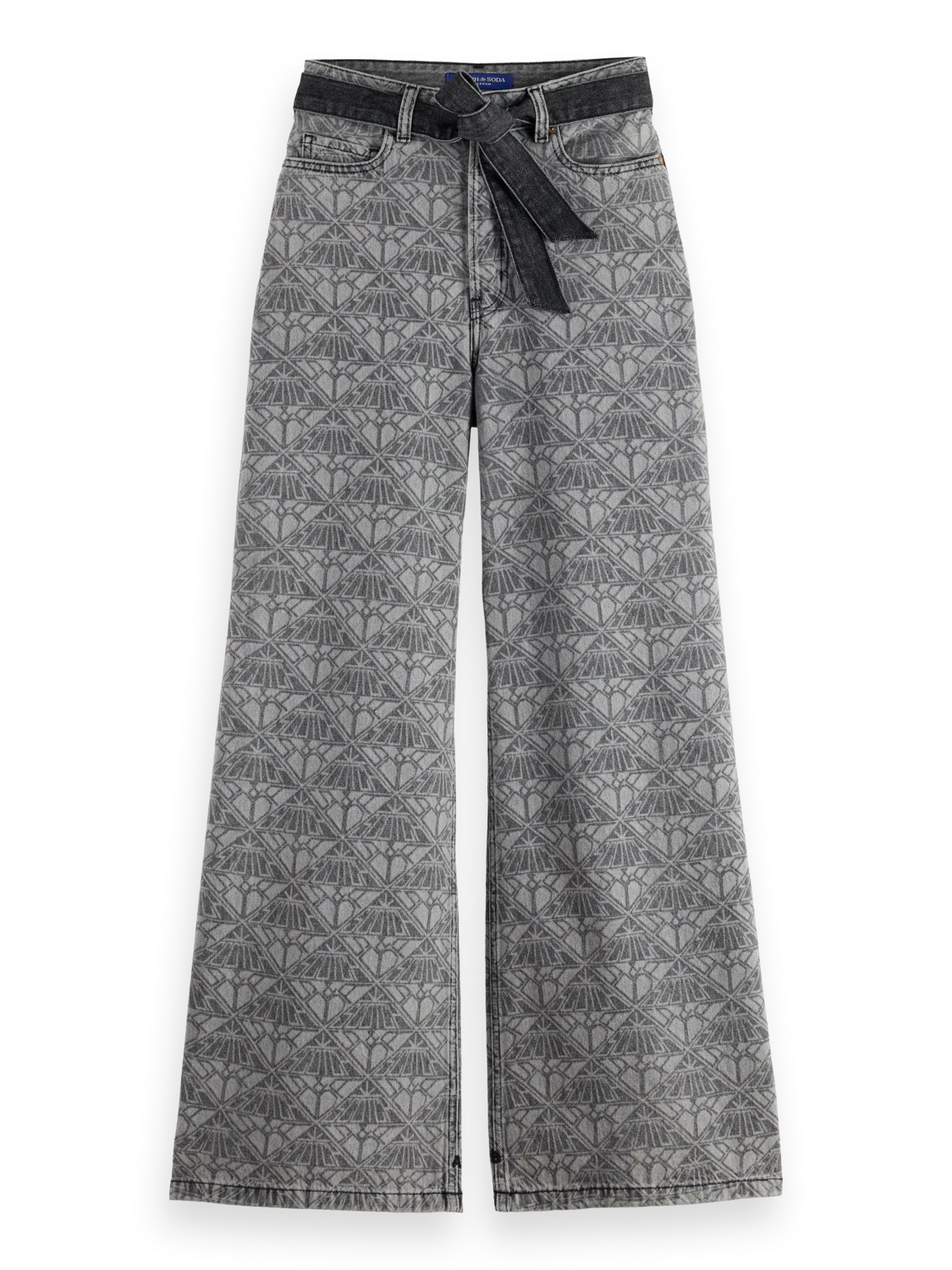 The Wave Wide Jeans - Black Monogram