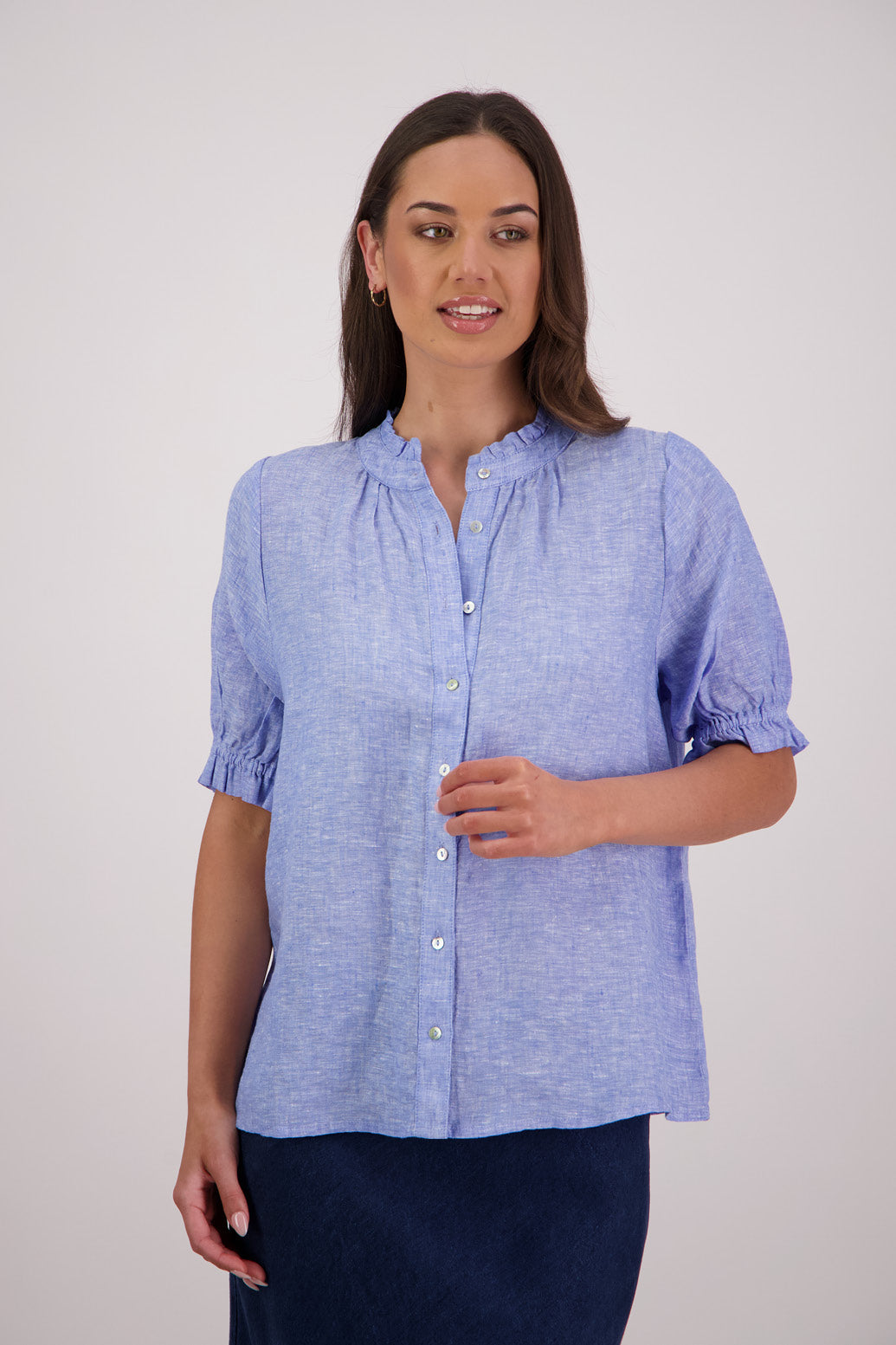 Briarwood Tom Linen Shirt - Sky Blue