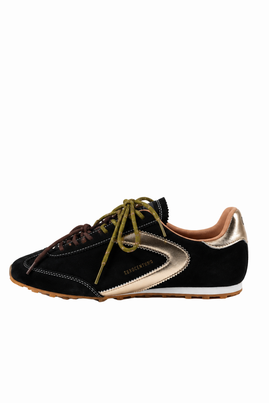 Zero Cent Cinq Astra Suede Sneaker - Black Gold