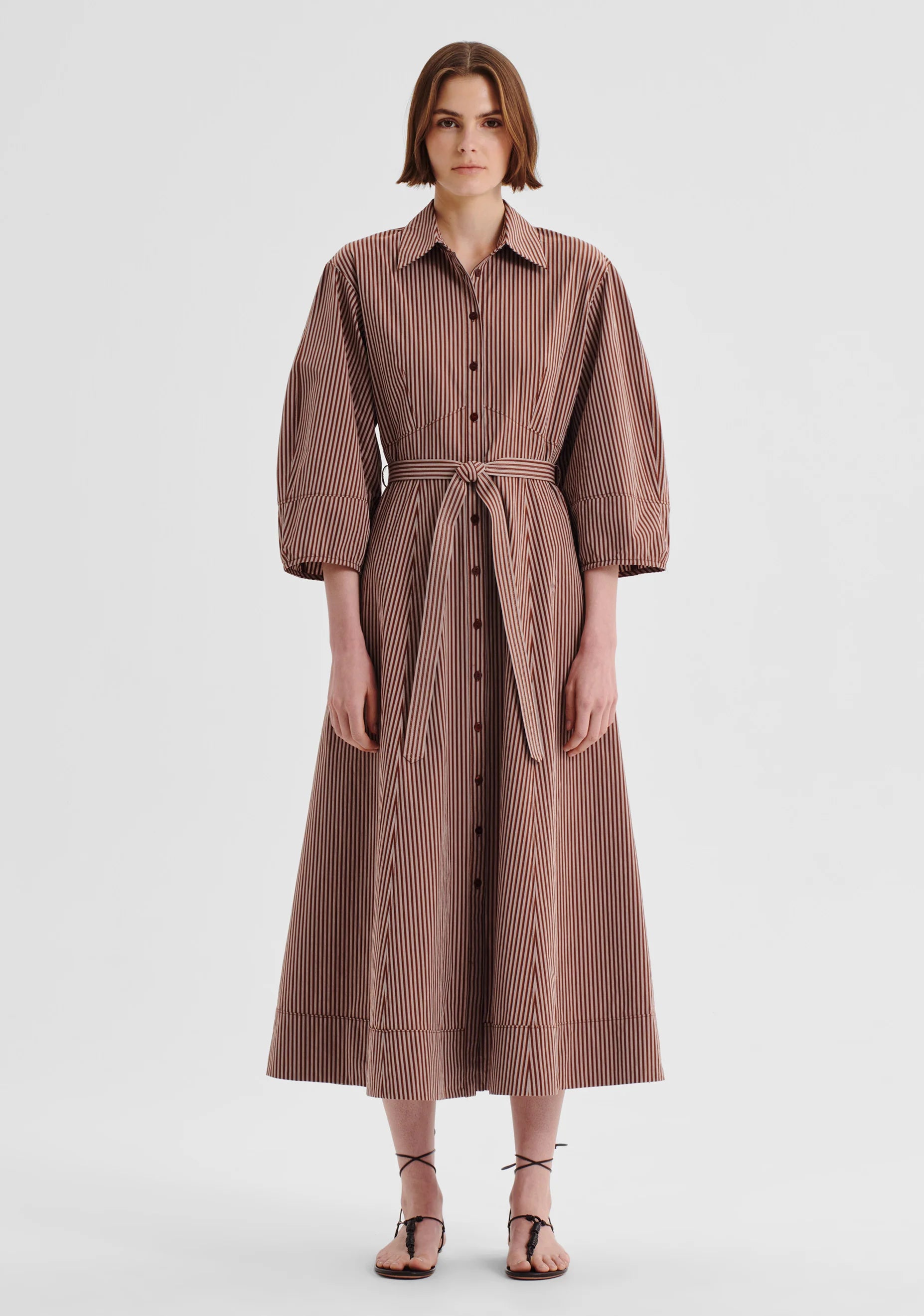 McKenna Stripe Dress - Chocolate