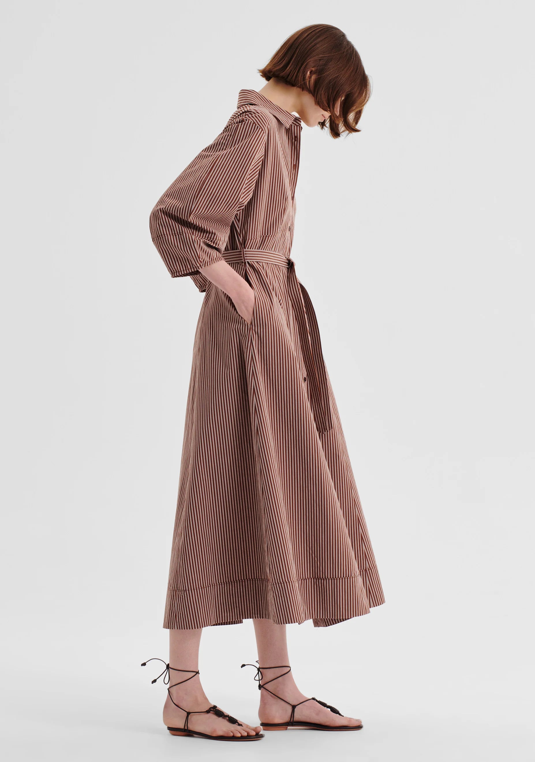 McKenna Stripe Dress - Chocolate